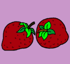 Dibujo fresas pintado por frecitas