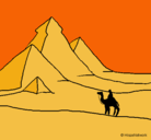 Dibujo Paisaje con pirámides pintado por kilian