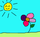 Dibujo Sol y flor 2 pintado por flekilla