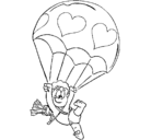 Dibujo Cupido en paracaídas pintado por cistian