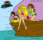 Dibujo Barbie y sus amigas sentadas pintado por jaz11
