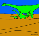 Dibujo Familia de Braquiosaurios pintado por bfjnxv