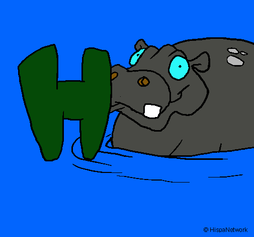 Dibujo Hipopótamo pintado por anthonyjhoel