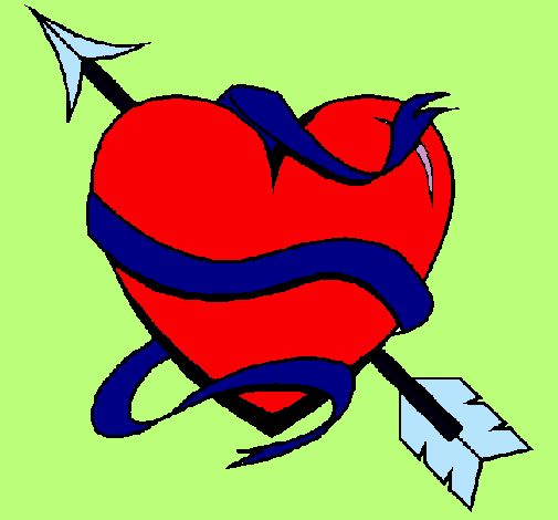 Dibujo Corazón con flecha pintado por divamiss