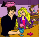 Dibujo Barbie y su amigo en la heladería pintado por maria232