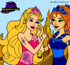 Dibujo Barbie se despiede de la reina sirena pintado por jessijann