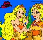 Dibujo Barbie se despiede de la reina sirena pintado por saralopez998