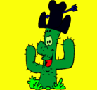 Dibujo Cactus con sombrero pintado por gool