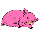 Dibujo Cerdo durmiendo pintado por osdole