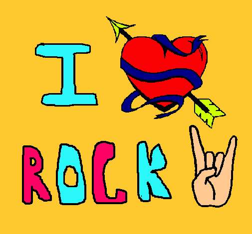 Dibujo I love rock pintado por divamiss