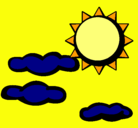 Dibujo Sol y nubes 2 pintado por BHJYGF