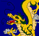 Dibujo Dragón japonés pintado por kilian