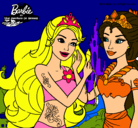 Dibujo Barbie se despiede de la reina sirena pintado por 662142159