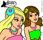 Dibujo Barbie y su amiga pintado por ishika