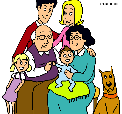 Dibujo Familia pintado por almendra