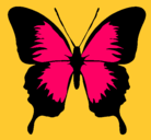 Dibujo Mariposa con alas negras pintado por unicamafal