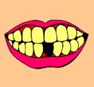 Dibujo Boca y dientes pintado por amoaloscaballos