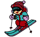 Dibujo Niño esquiando pintado por esqui