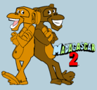 Dibujo Madagascar 2 Manson y Phil 2 pintado por 20011