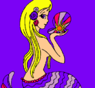 Dibujo Sirena y perla pintado por kathitha