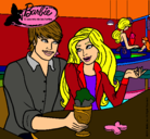 Dibujo Barbie y su amigo en la heladería pintado por pily