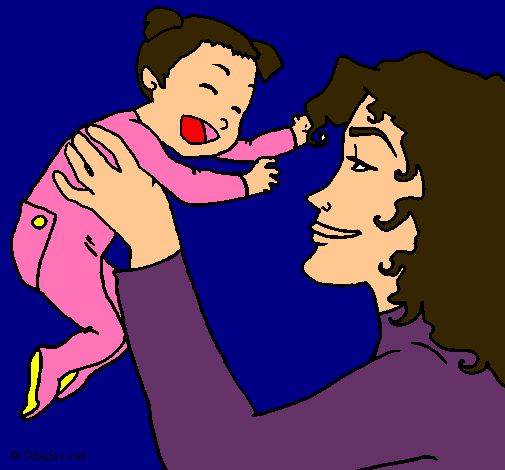 Dibujo Madre con su bebe pintado por yailin