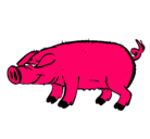 Dibujo Cerdo con pezuñas negras pintado por kuri