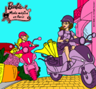 Dibujo Barbie y su amiga en moto pintado por redghijnji