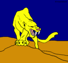 Dibujo Tigre con afilados colmillos pintado por grttrhthhhxf