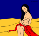 Dibujo Madre con su bebe pintado por anpaar