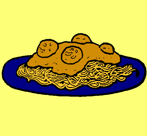 Dibujo Espaguetis con carne pintado por kathie