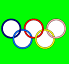 Dibujo Anillas de los juegos olimpícos pintado por barragan
