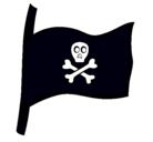 Dibujo Bandera pirata pintado por yada