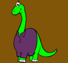 Dibujo Diplodocus con camisa pintado por dani02022222