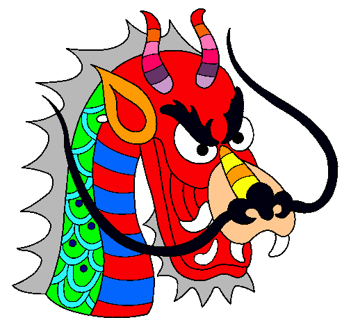Dibujo Cabeza de dragón pintado por andiker