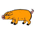 Dibujo Cerdo con pezuñas negras pintado por COKIK