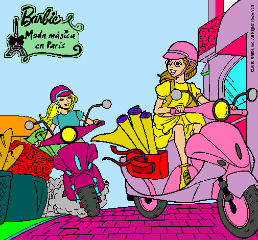 Barbie y su amiga en moto