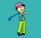 Dibujo Jugador de golf pintado por machaca