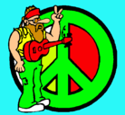 Dibujo Músico hippy pintado por GRAFIX