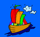 Dibujo Barco velero pintado por gabrielalfredo