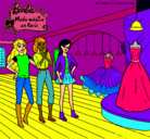 Dibujo Barbie mirando vestidos pintado por berbi