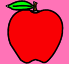 Dibujo manzana pintado por frutillita