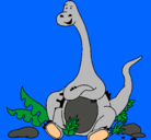 Dibujo Diplodocus sentado pintado por braado