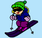 Dibujo Niño esquiando pintado por clausory