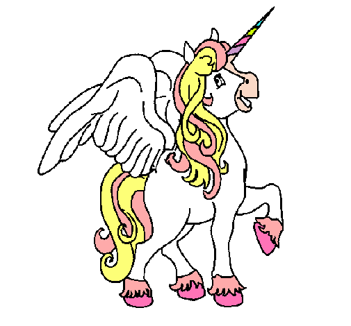 Dibujo Unicornio con alas pintado por mery_chicl