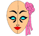 Dibujo Máscara italiana pintado por mujer