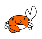 Dibujo Acuarel el cangrejo pintado por lplo