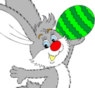 Dibujo Conejo y huevo de pascua II pintado por odet