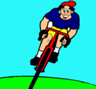 Dibujo Ciclista con gorra pintado por elio