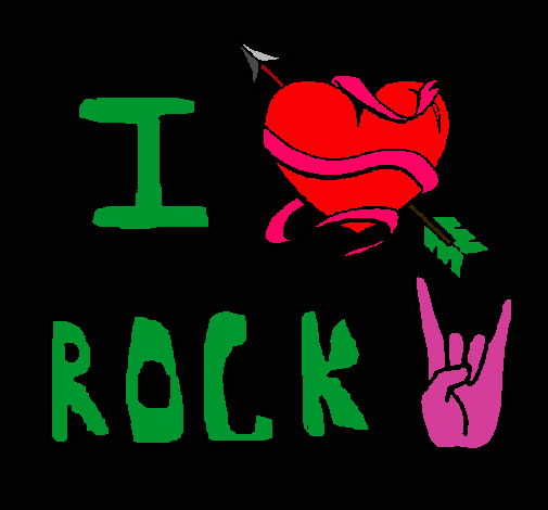 Dibujo I love rock pintado por Undertako